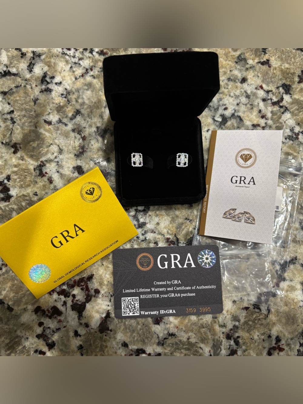 1.0ct Silver  Moissanite Stud Earrings • GRA Certified